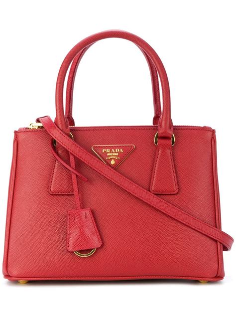 Prada Borsa A Mano Saffiano Lux Rosso in Red 